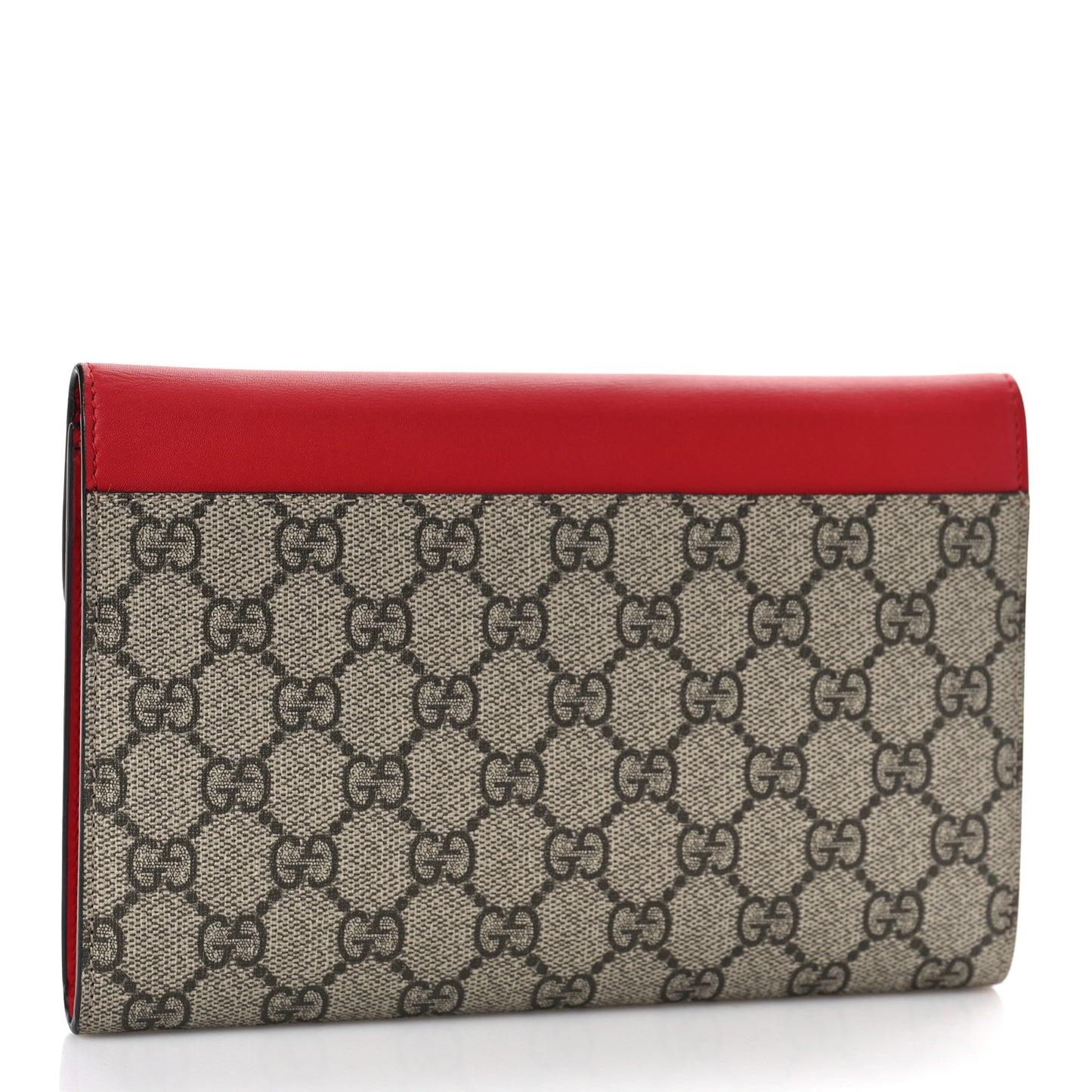 GG Supreme Monogram Mini Peony Pearly Clutch Red