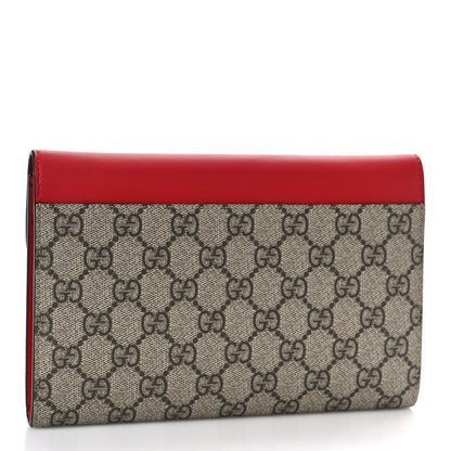 Gucci GG Supreme Monogram Mini Peony Pearly Clutch Red 3 of 8