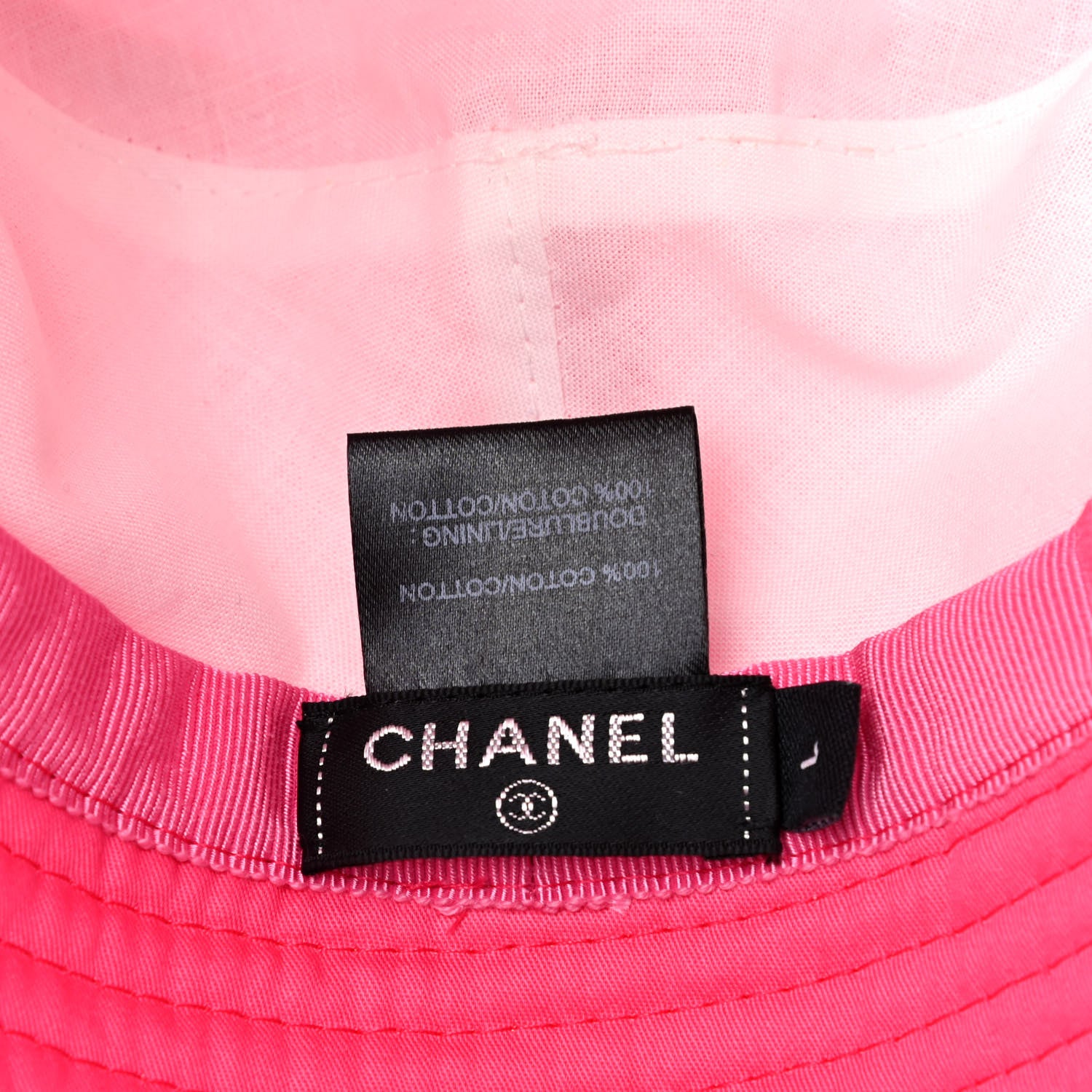 Chanel Canvas CC Bucket Hat L Fuchsia Orange 5 of 5