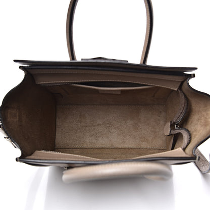 Celine Drummed Calfskin Nano Luggage Dune 5 of 19