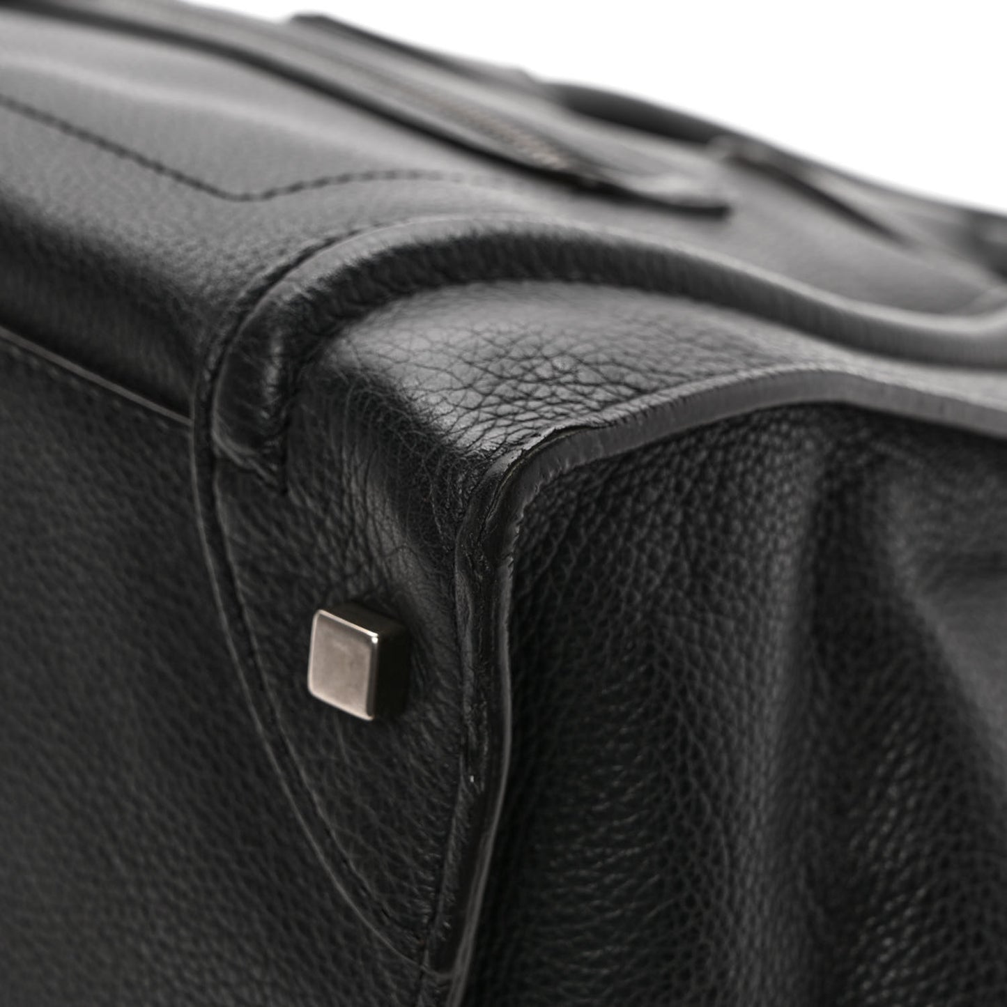 Drummed Calfskin Mini Luggage Black