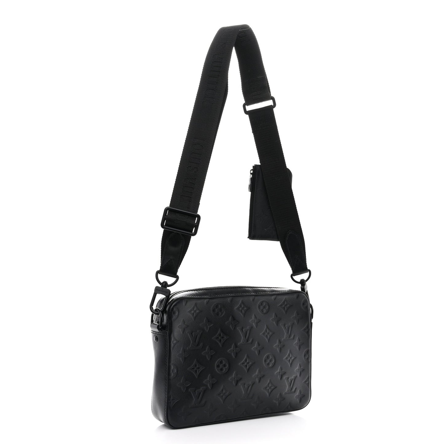 Calfskin Monogram Shadow Duo Messenger Black