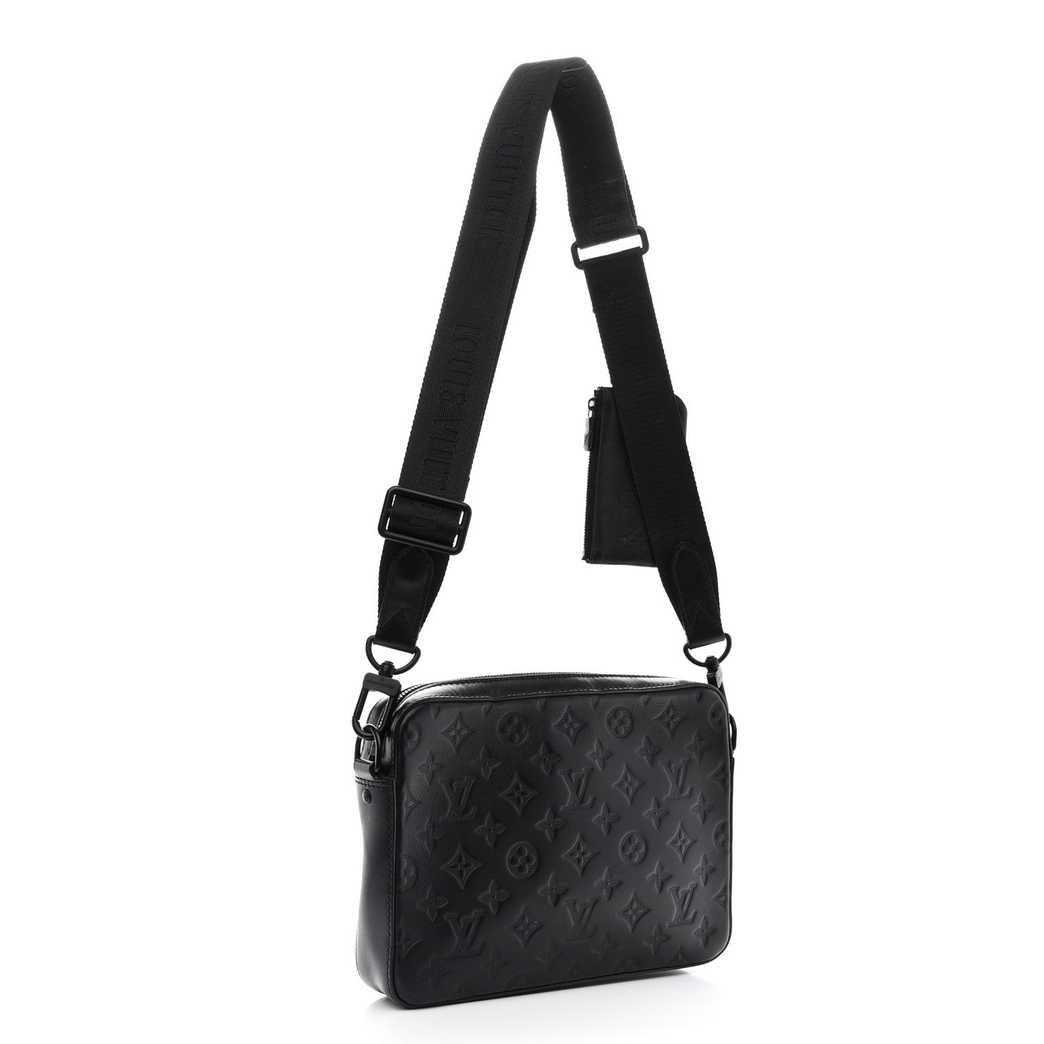 Louis Vuitton Calfskin Monogram Shadow Duo Messenger Black 3 of 11