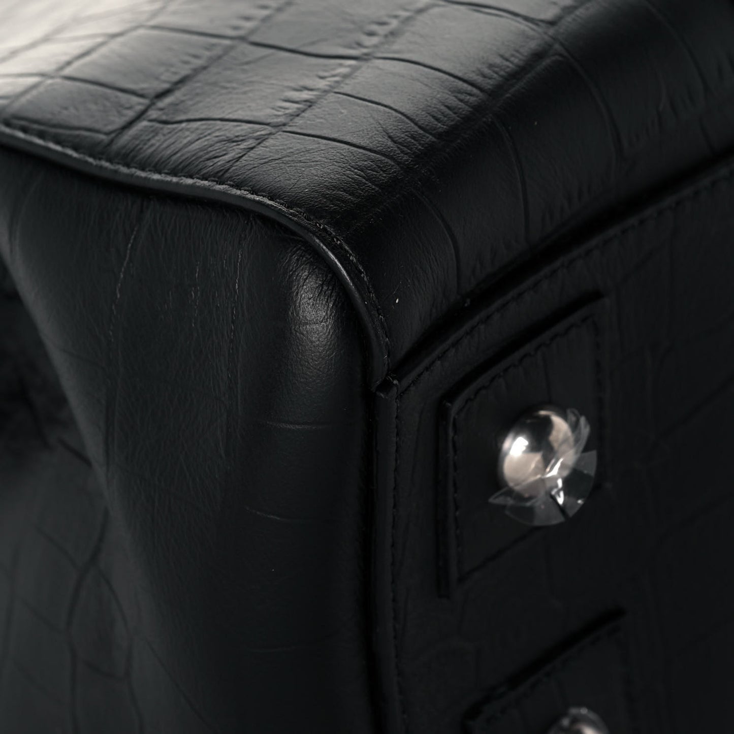 Calfskin Crocodile Embossed Bayswater Black