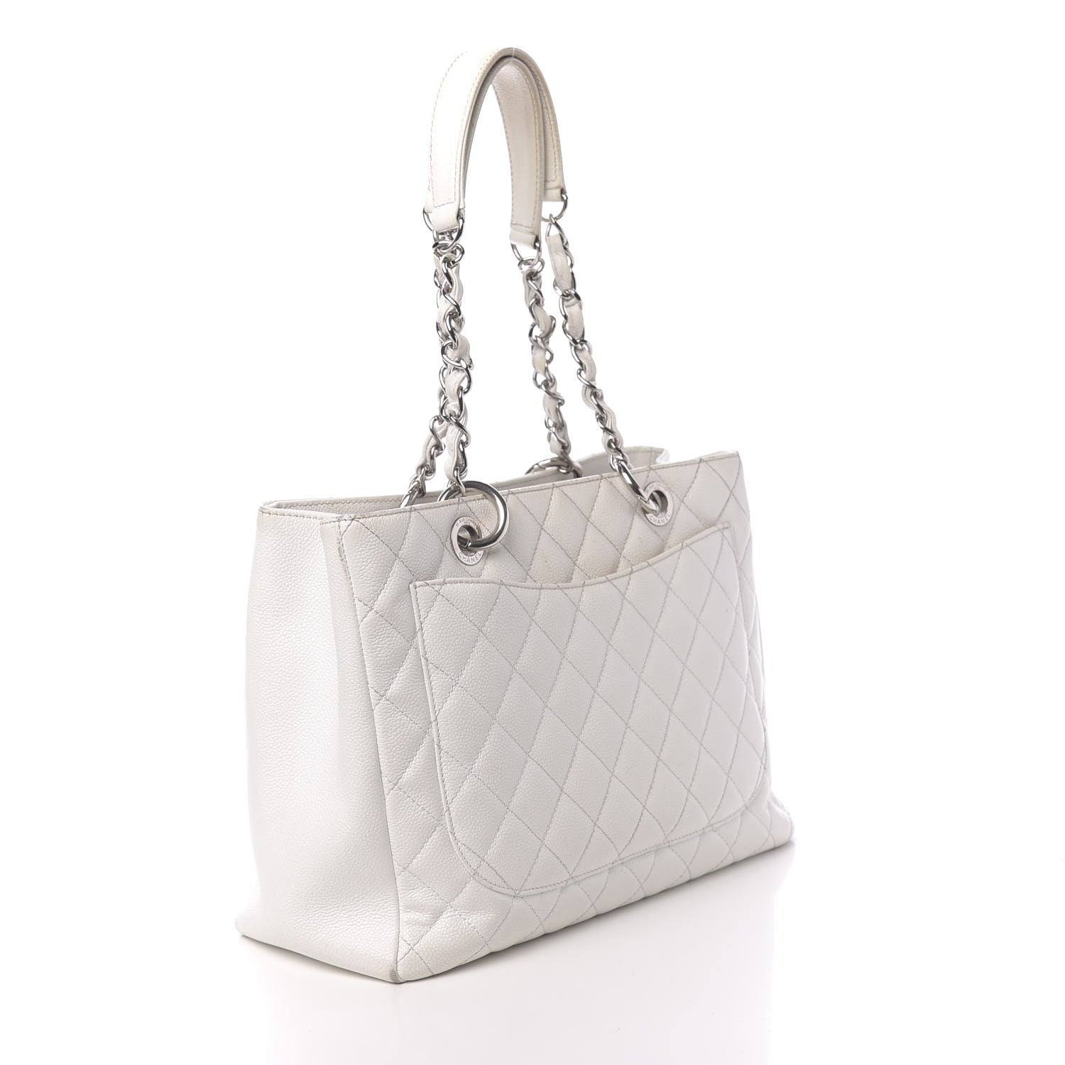 Chanel Caviar Quilted Grand Shopping Tote GST White 4 of 23