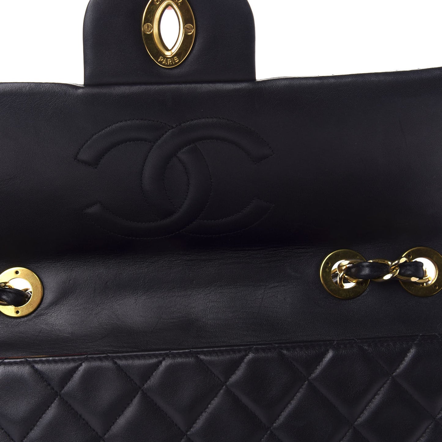 Lambskin Quilted XL Jumbo Single Flap Black