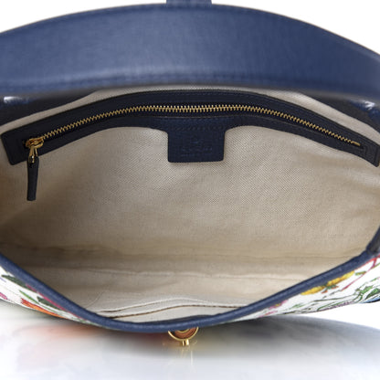 Gucci Canvas Flora Medium Jackie Hobo Blue Agata 5 of 9