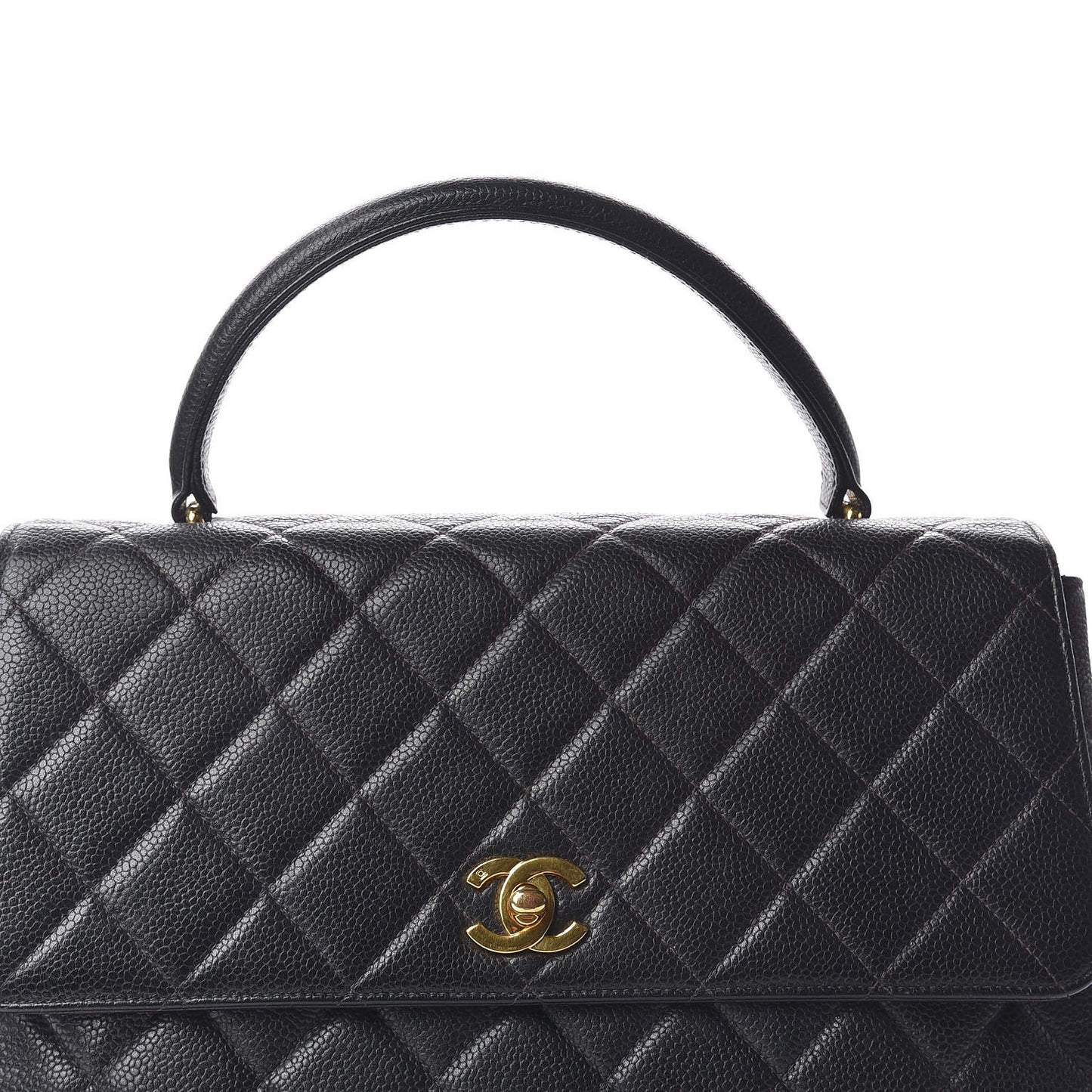 Caviar Quilted Jumbo Kelly Flap Black