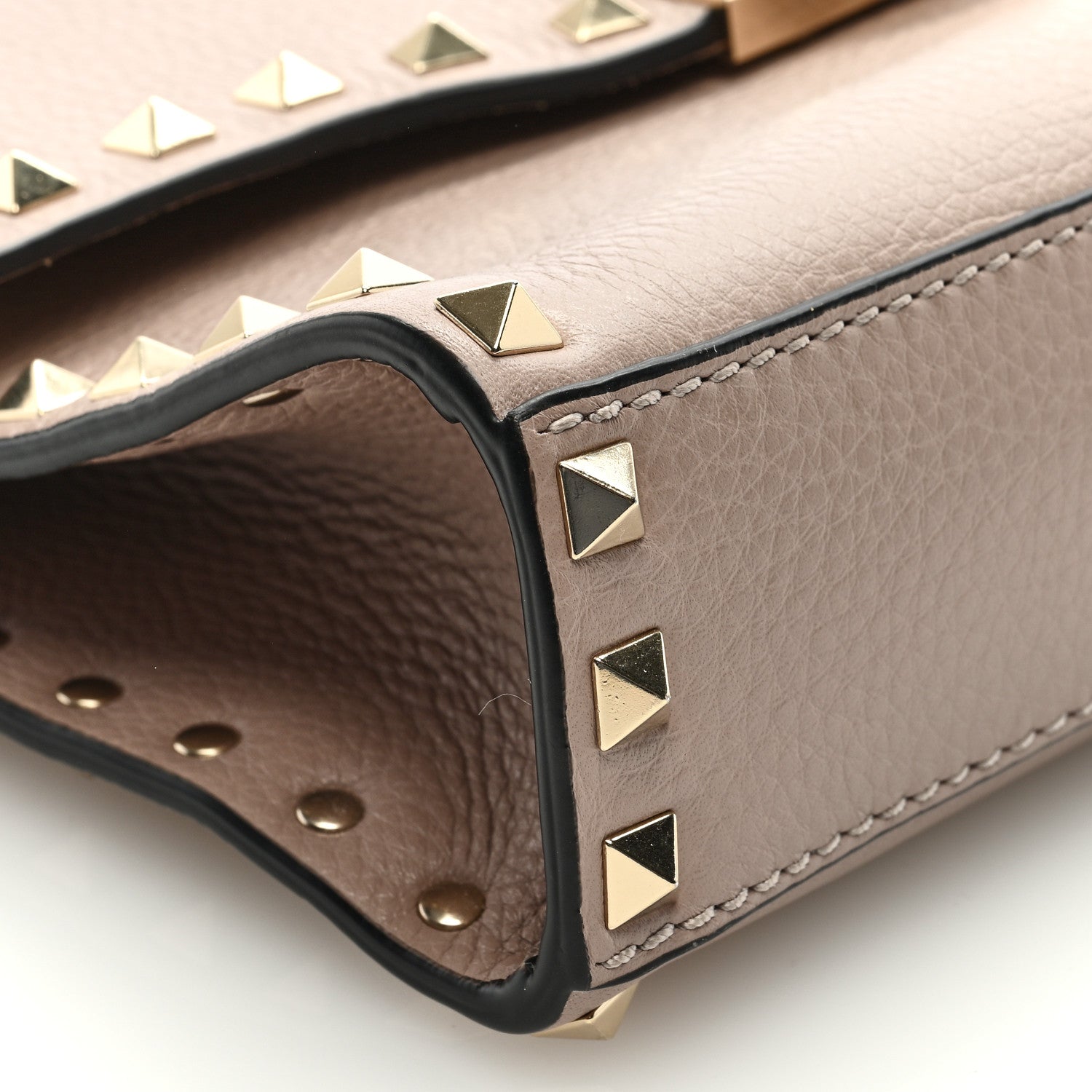 Valentino Garavani Pebbled Calfskin Medium Rockstud Flip Lock Crossbody Bag Poudre 7 of 8
