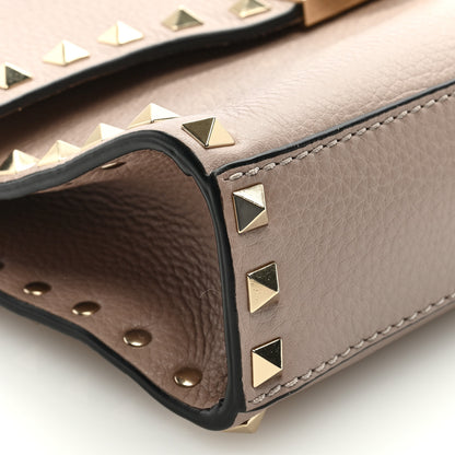 Valentino Garavani Pebbled Calfskin Medium Rockstud Flip Lock Crossbody Bag Poudre 7 of 8