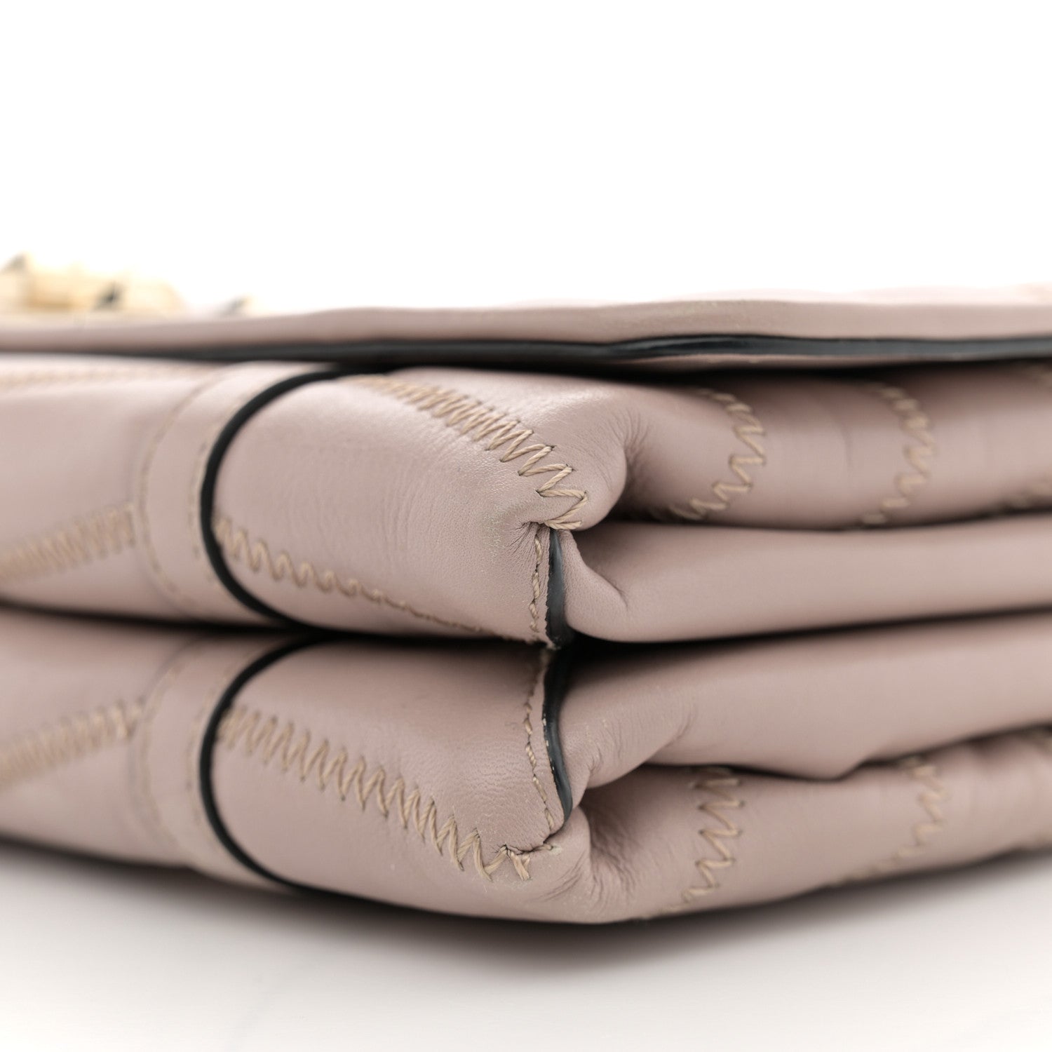 Valentino Garavani Lambskin Chevron Quilted Rockstud Shoulder Bag Poudre 9 of 12