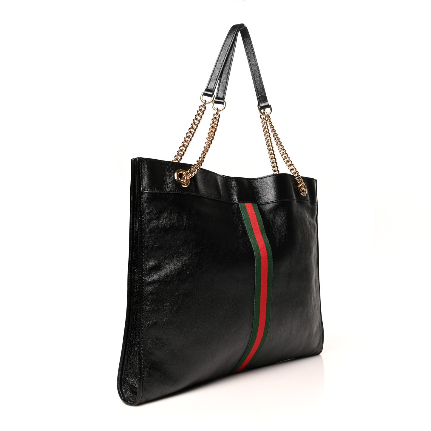 Calfskin Large Rajah Chain Tote Black