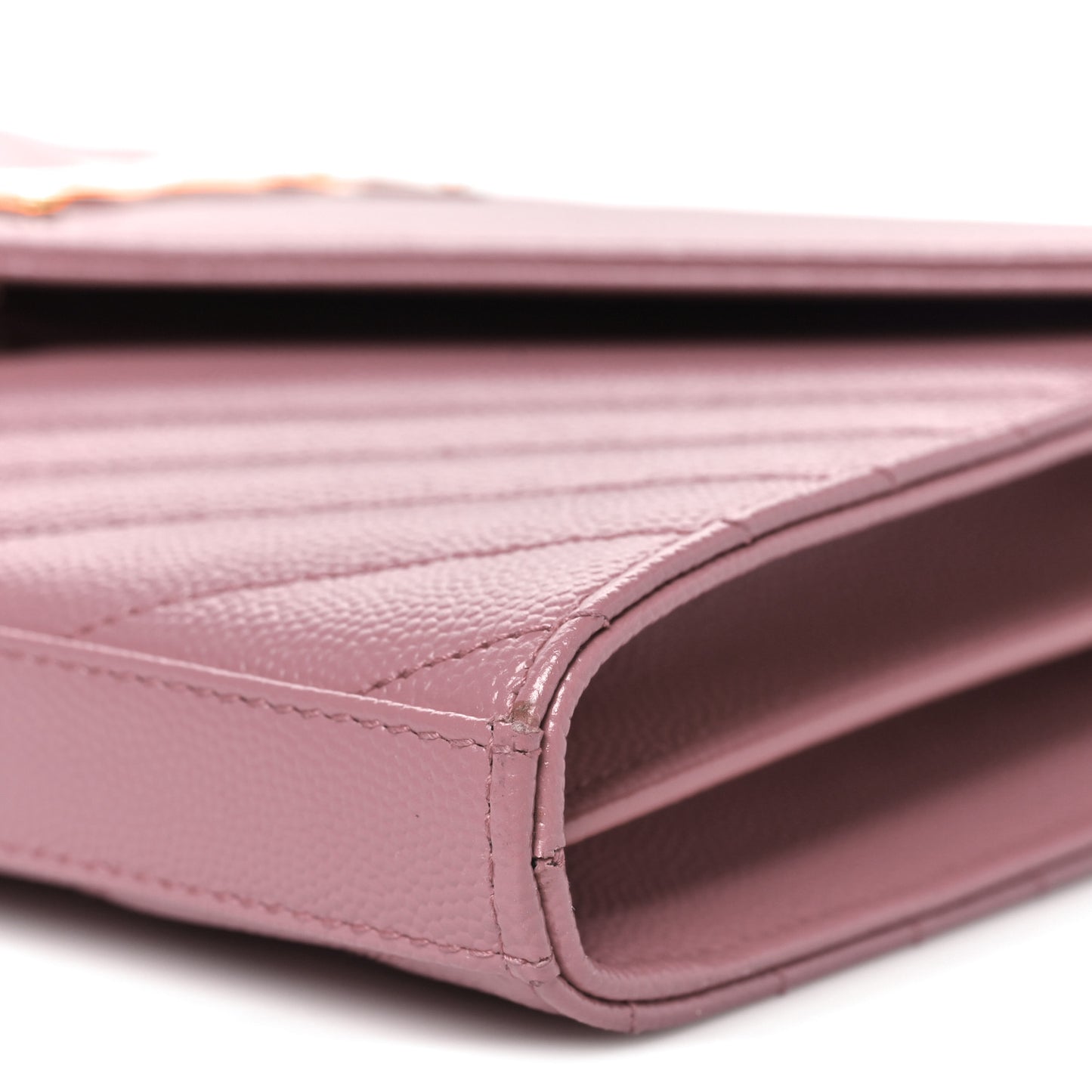 Grain De Poudre Matelasse Chevron Monogram Chain Wallet Fuxia Couture