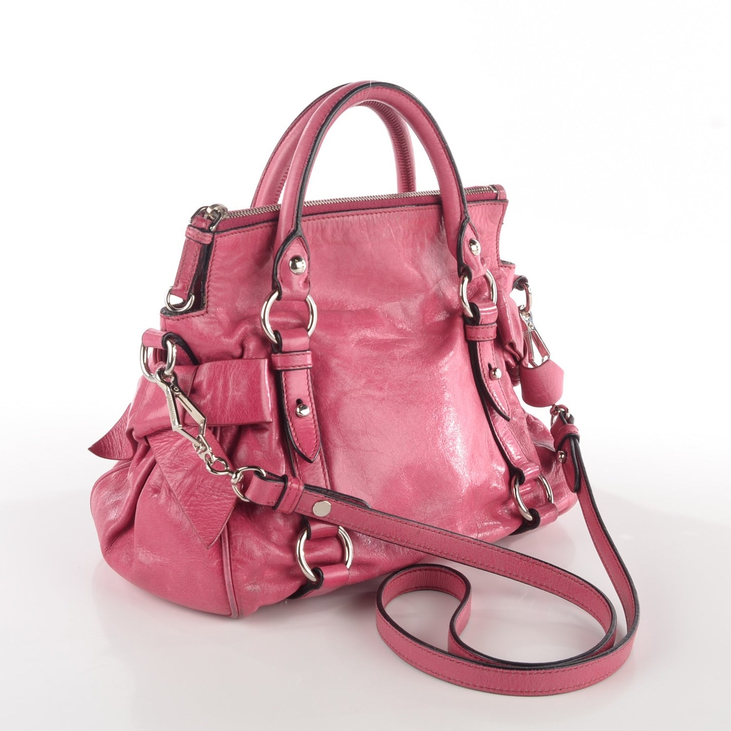 Vitello Lux Mini Bow Bag Pink