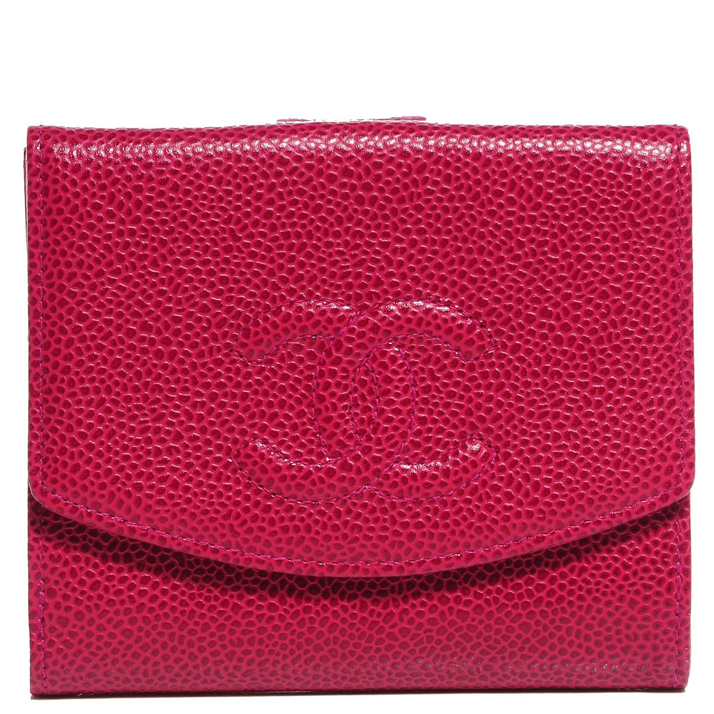 Caviar Compact Timeless CC Wallet Dark Pink