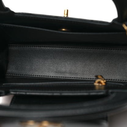 Chanel Shiny Aged Calfskin Quilted Nano Kelly Shopper Black 5 of 10