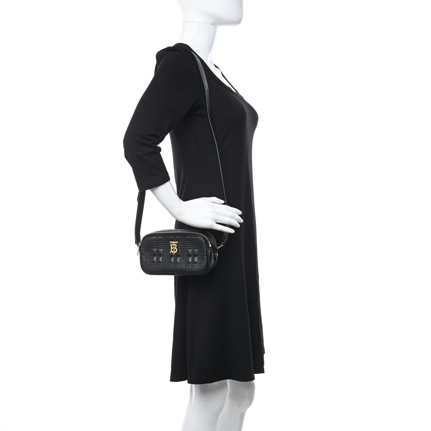 Lambskin Quilted Lola Convertible Camera Bag Black