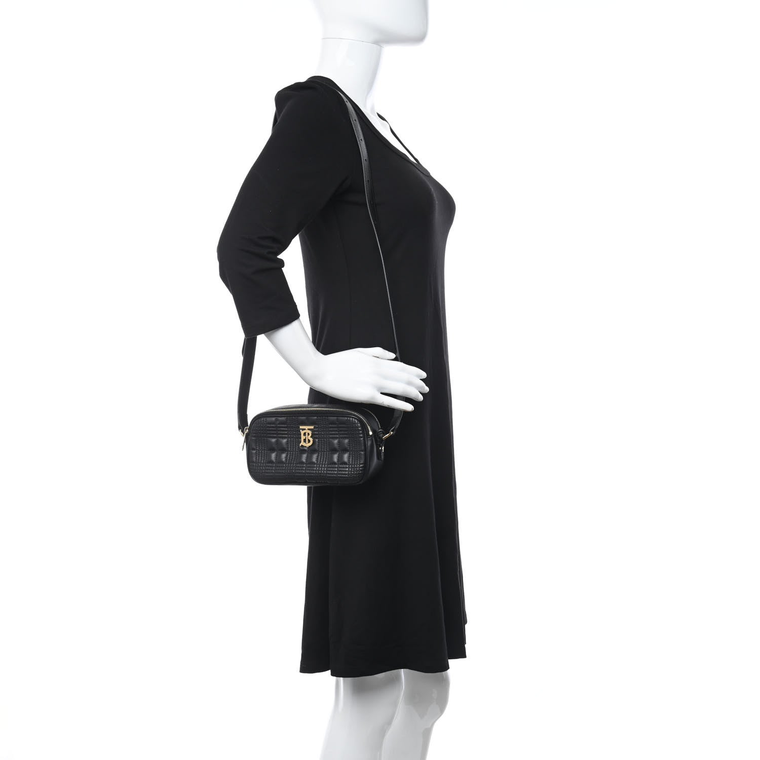 Burberry Lambskin Quilted Lola Convertible Camera Bag Black 2 of 10