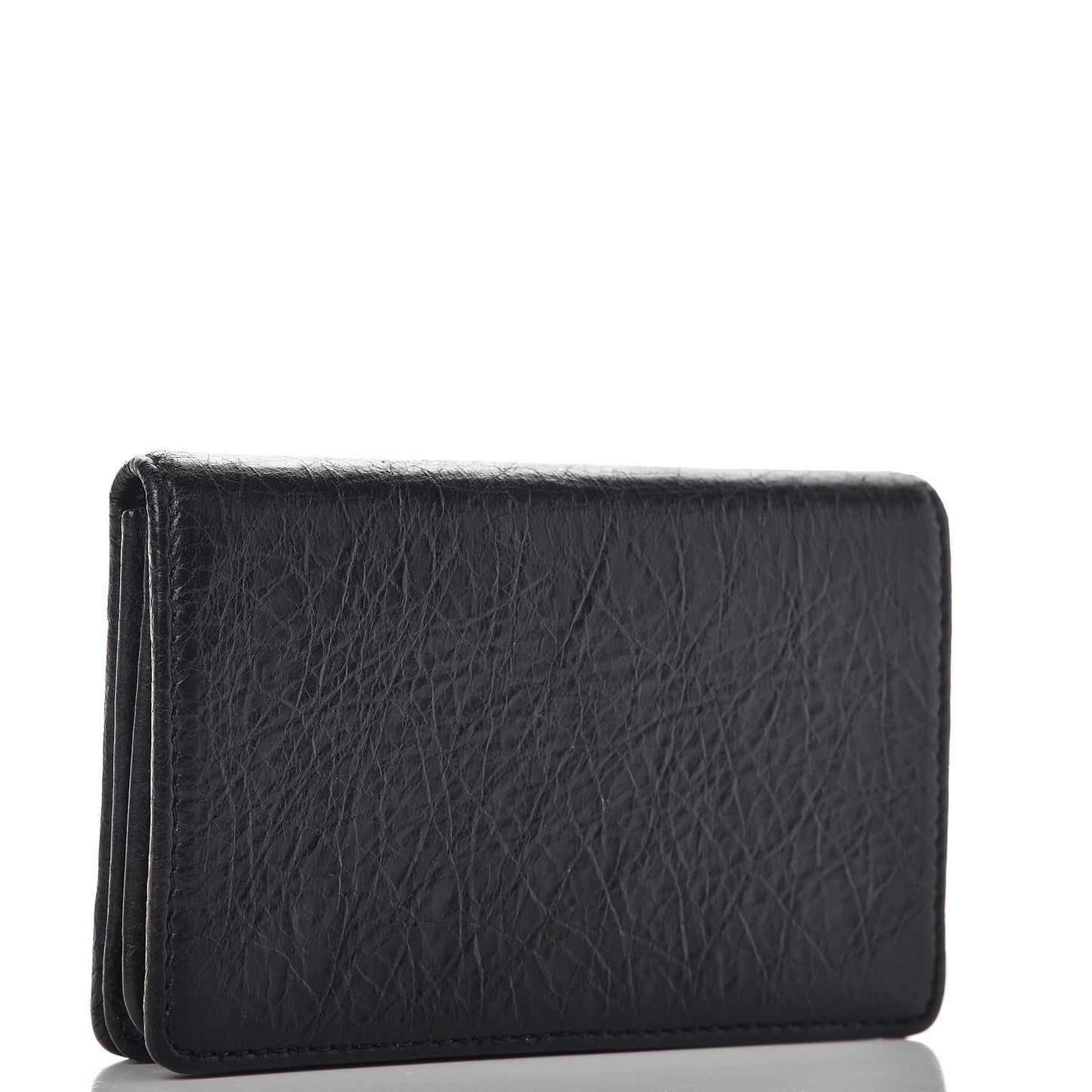 Agneau Classic Gold Hardware Card Case Black
