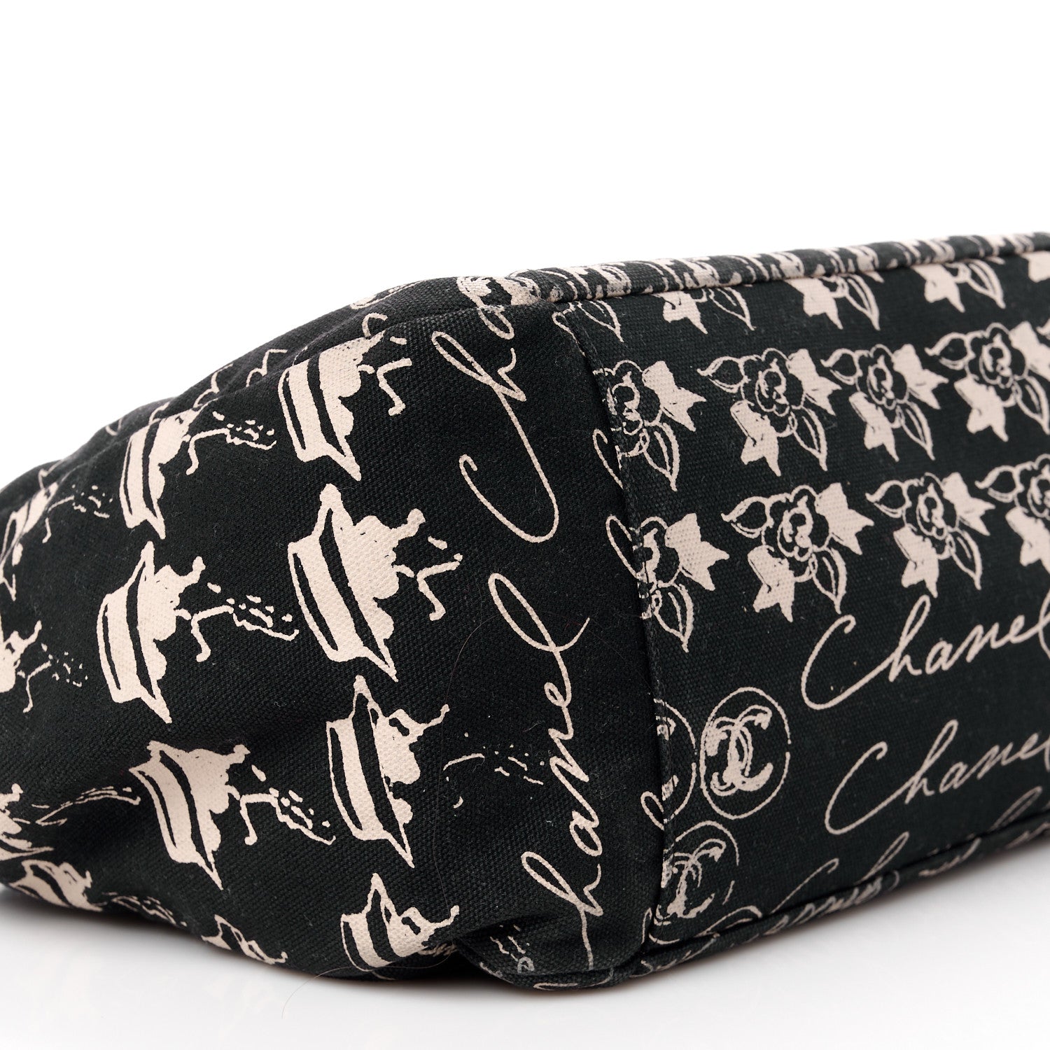 Chanel Canvas Camellia Flower Tote Black 9 of 11