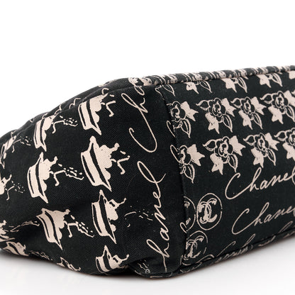 Chanel Canvas Camellia Flower Tote Black 9 of 11
