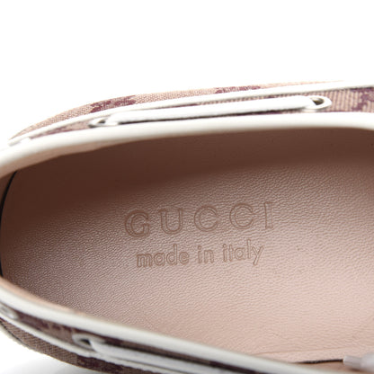 Gucci Monogram Mens Boat Shoes 9 Sahara Rubino White 8 of 11
