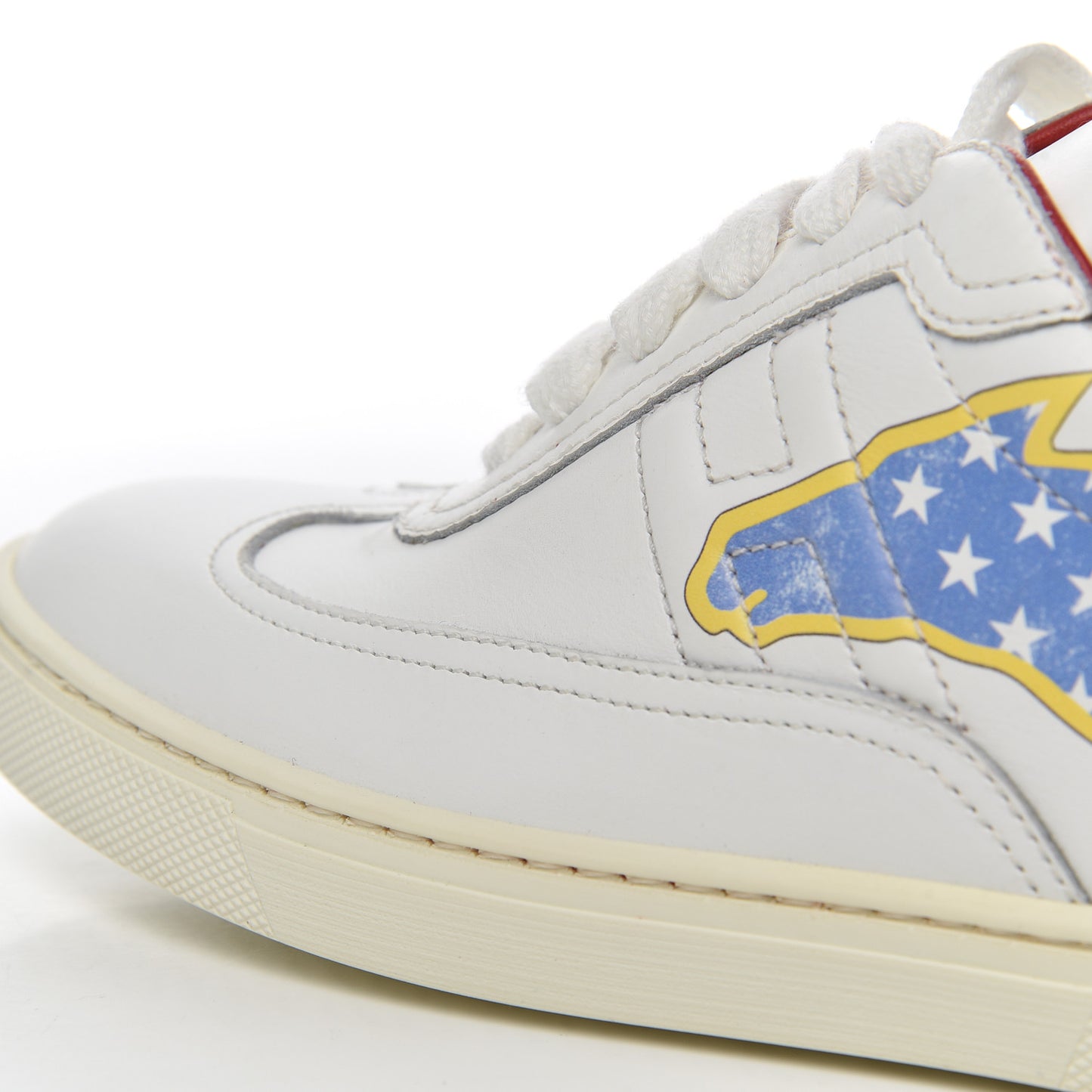 Calfskin Printed Quicker Sneakers 35.5 White