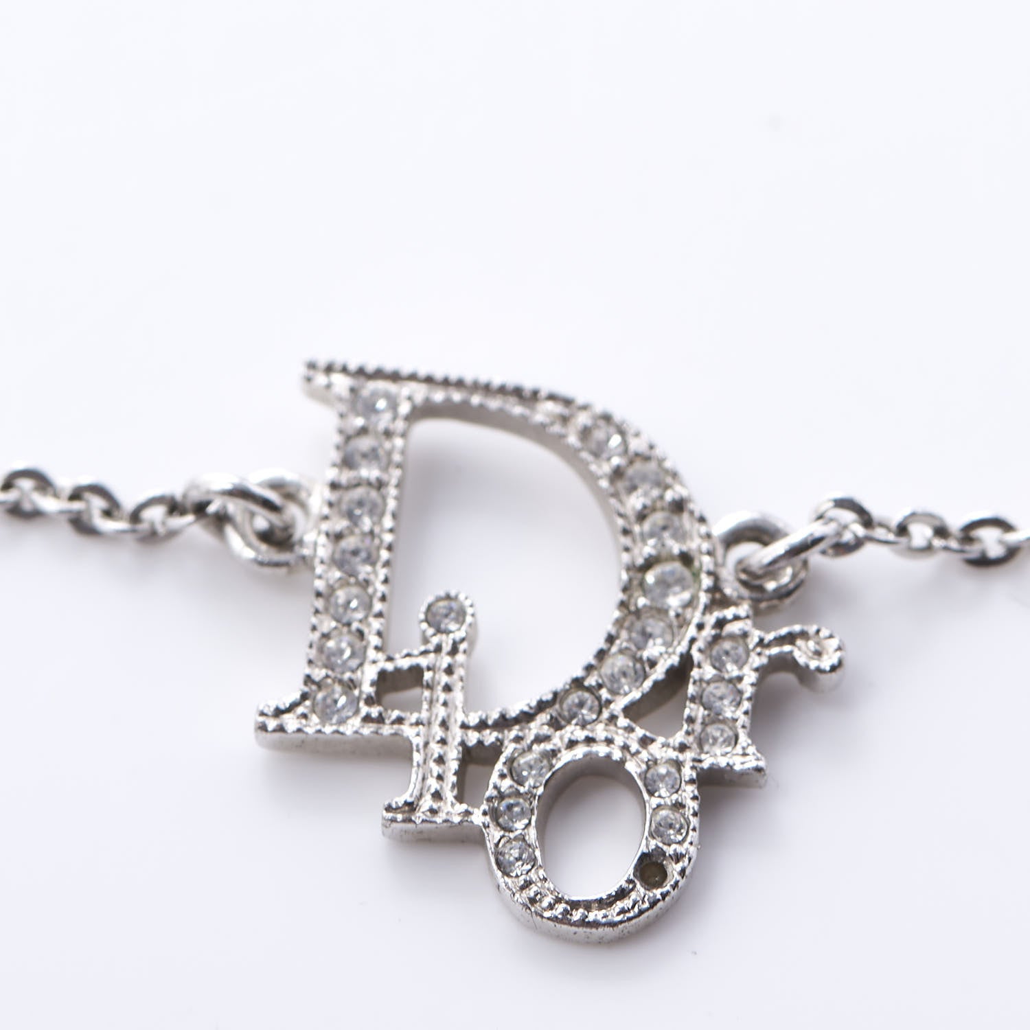 Christian Dior Crystal Logo Bracelet Silver 4 of 4