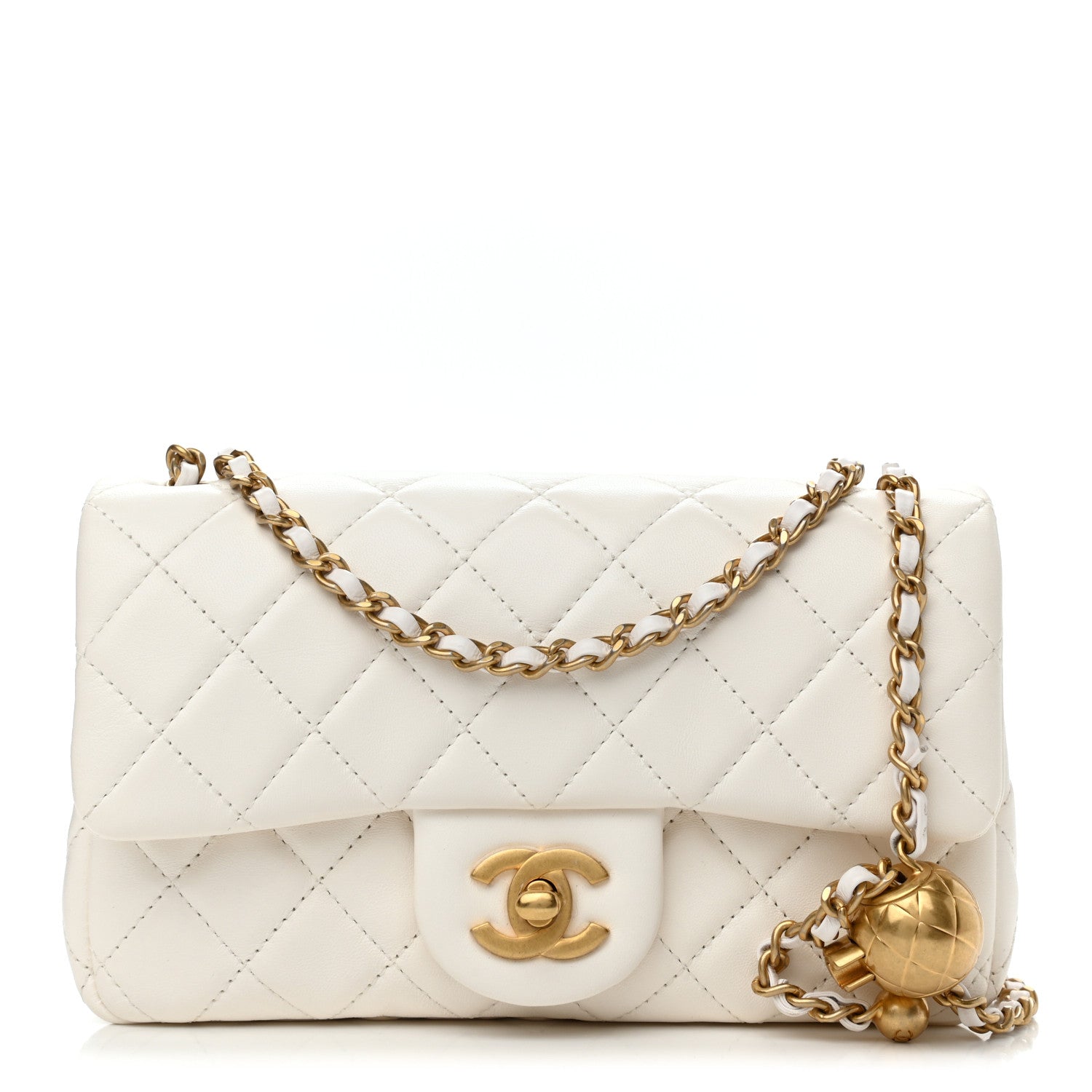 Chanel Lambskin Quilted Mini Rectangular Pearl Crush Flap White 1 of 11