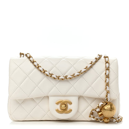 Chanel Lambskin Quilted Mini Rectangular Pearl Crush Flap White 1 of 11