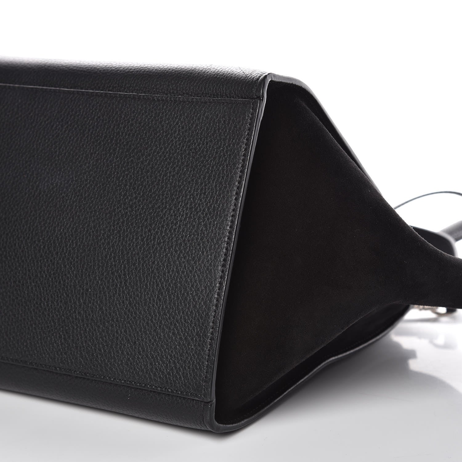 Celine Drummed Calfskin Suede Medium Trapeze Black 9 of 9