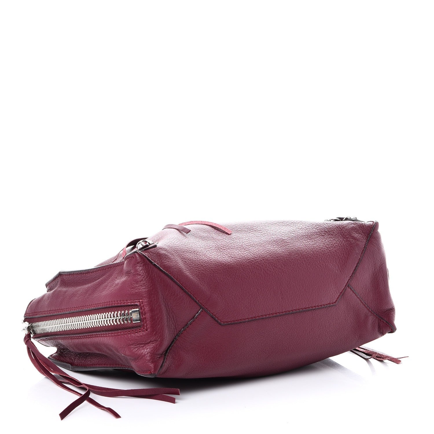Balenciaga Veau Papier A6 Zip Around Tote Rouge Pourpre 5 of 8