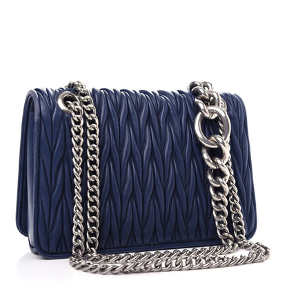 Miu Miu Nappa Matelasse Club Shoulder Bag Oltremare 3 of 11