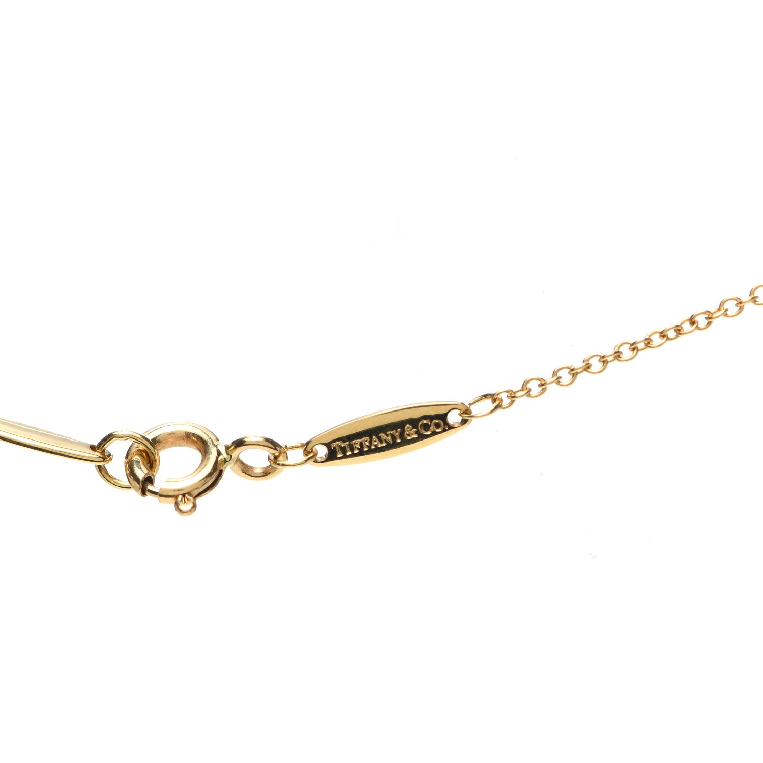 Tiffany 18K Yellow Gold Diamond .15ct Elsa Peretti Diamonds by the Yard Pendant Necklace 4 of 4