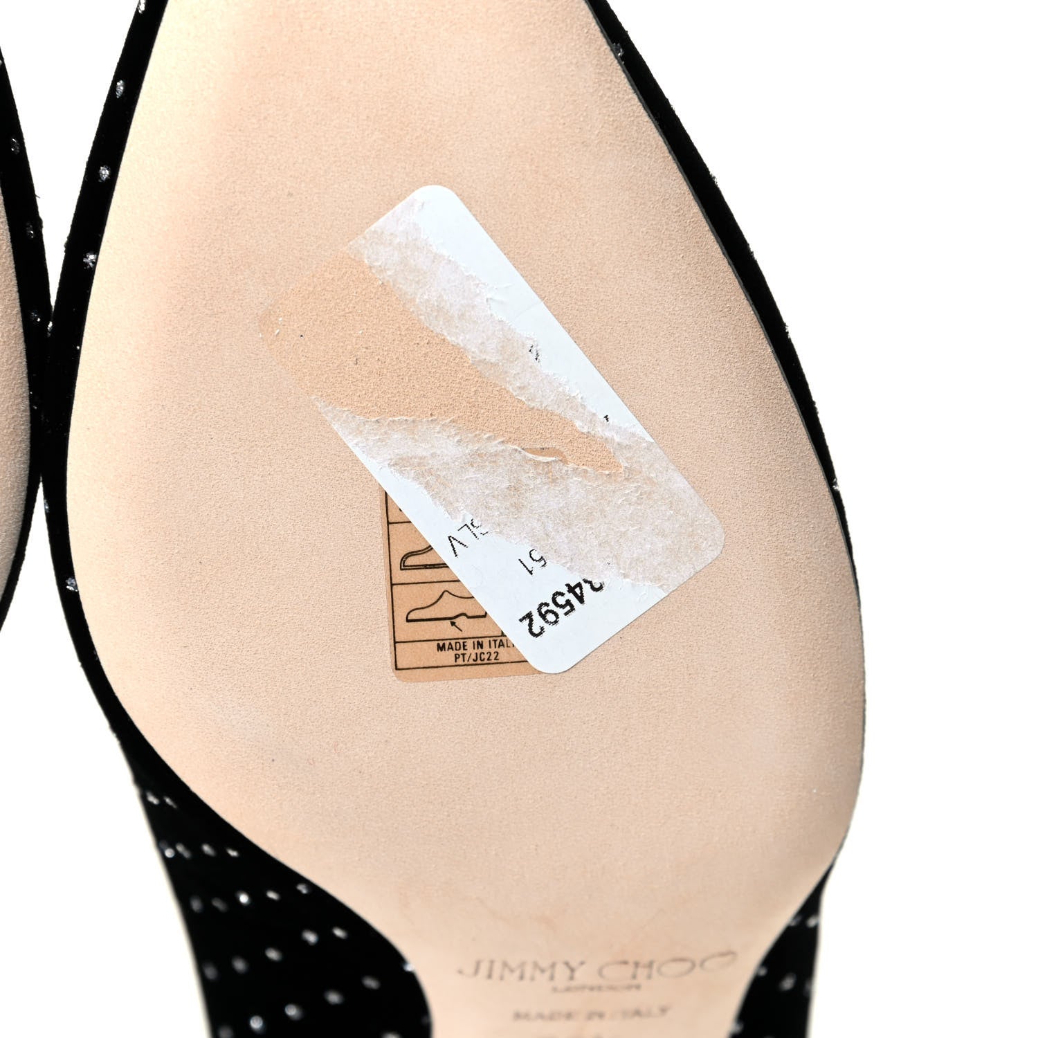 Jimmy Choo Glitter Spotted Velvet Pointy Toe Romy 60 Pumps 39.5 Black Silver 6 of 6