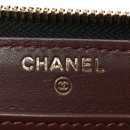 Chanel Lambskin Quilted Large Gusset Zip Around Wallet Black 6 of 9