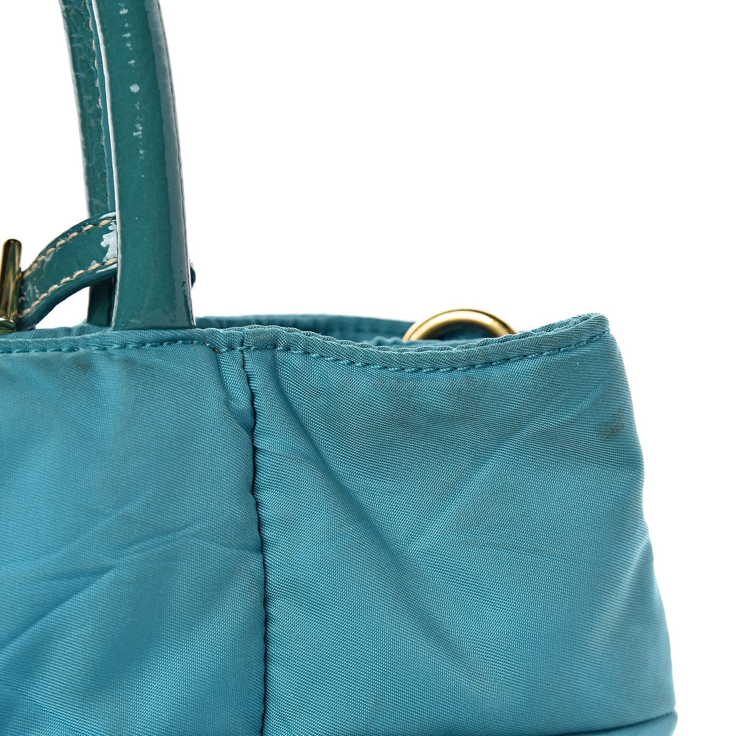 Tessuto Nylon Quilted Tote Turchese