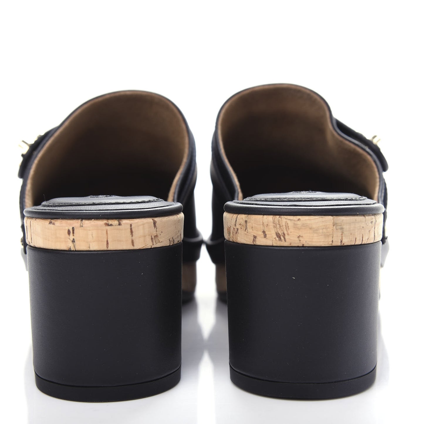 Calfskin CC Turn Lock Clogs 37 Black