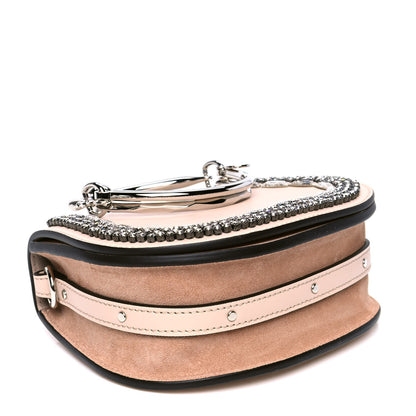 Chloe Calfskin Crystal Embellished Small Nile Bracelet Bag Cement Pink 3 of 4