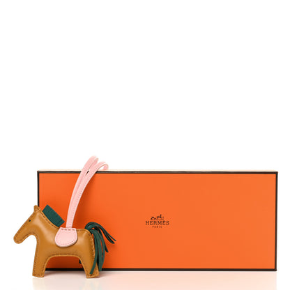 Hermes Milo Lambskin Grigri Rodeo Horse Bag Charm PM Sesame Malachite Rose Sakura 4 of 4