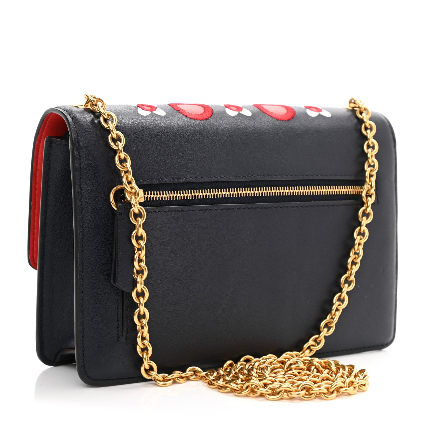 Embroidered Calfskin Small Darley Satchel Multicolor