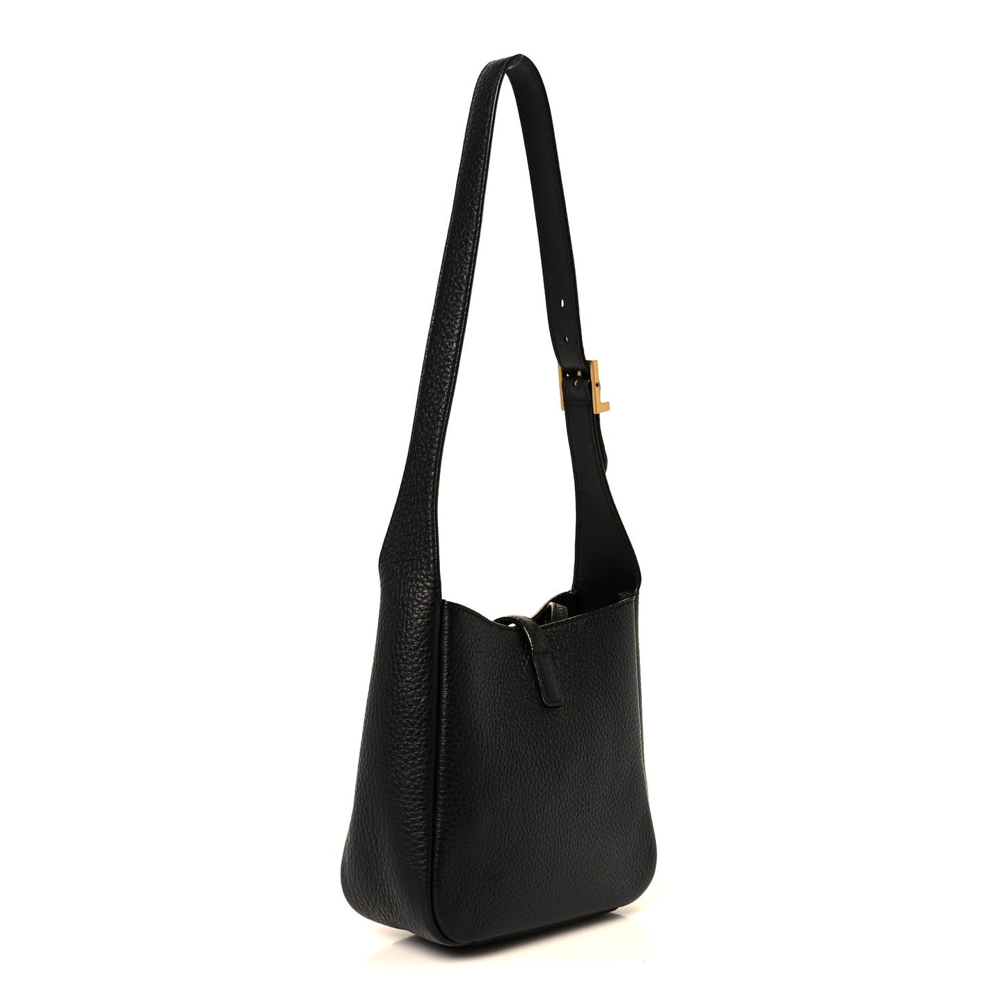 Grained Calfskin Baby Le 5 A 7 Supple Hobo Black