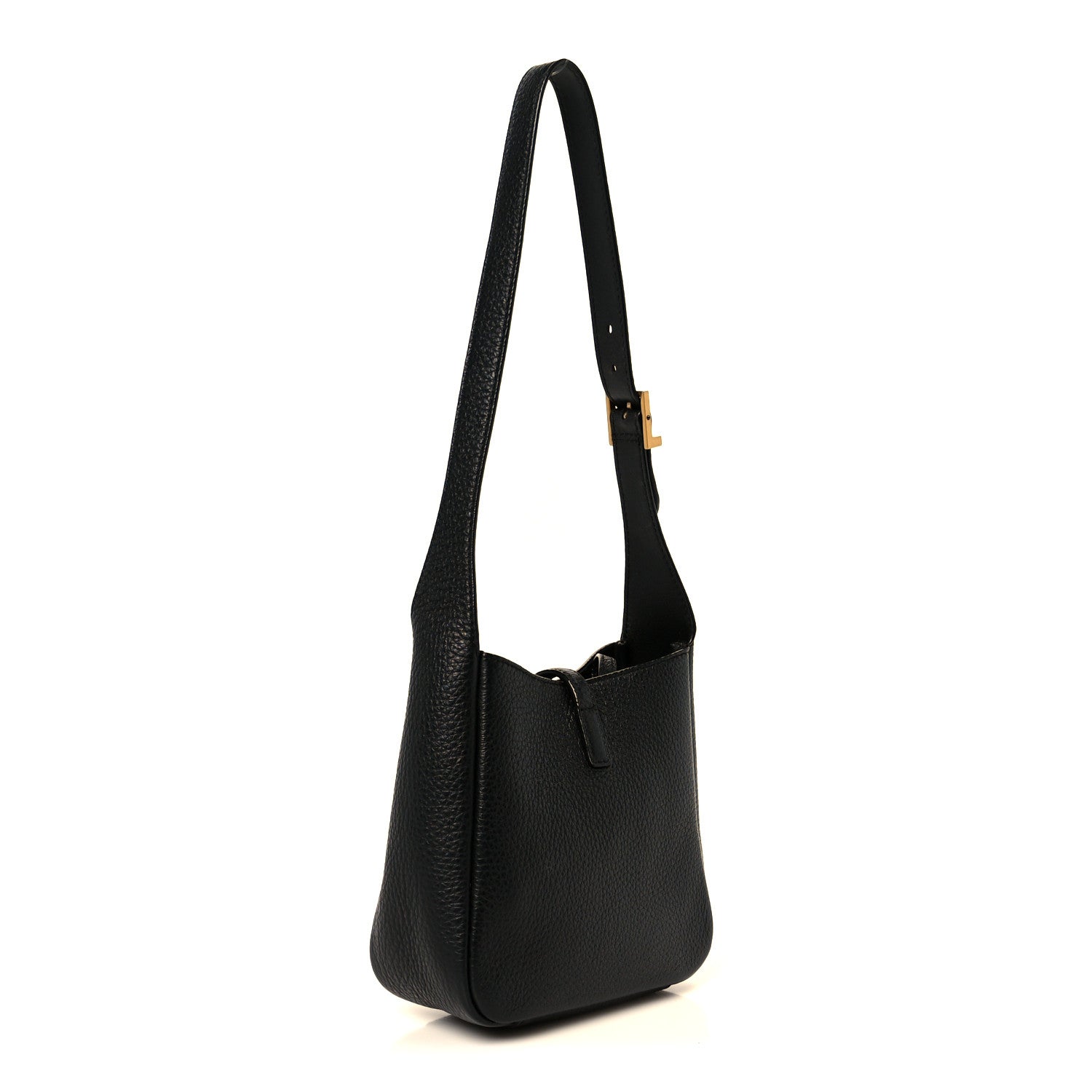 Saint Laurent Grained Calfskin Baby Le 5 A 7 Supple Hobo Black 4 of 13