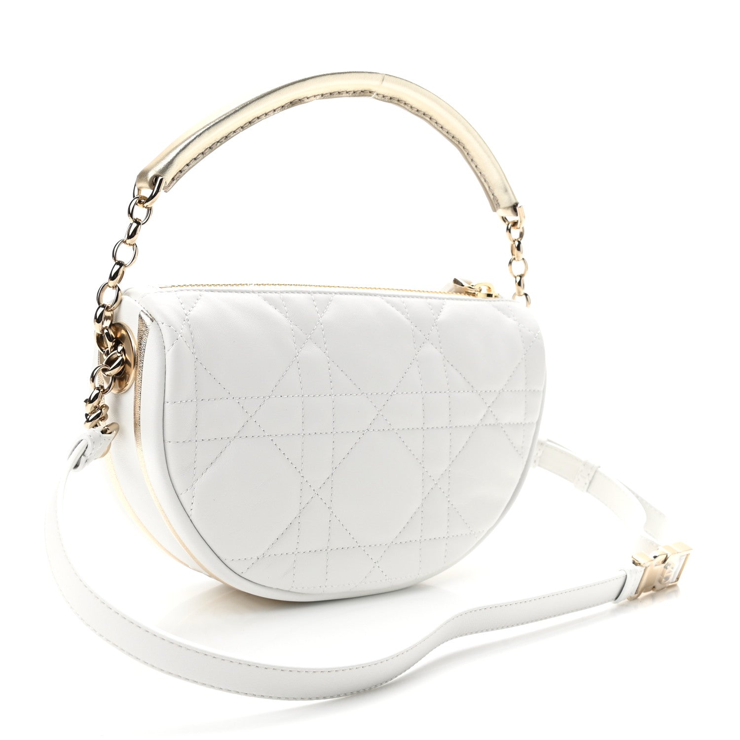Christian Dior Lambskin Cannage Small Dior Vibe Hobo Bag Latte 3 of 10