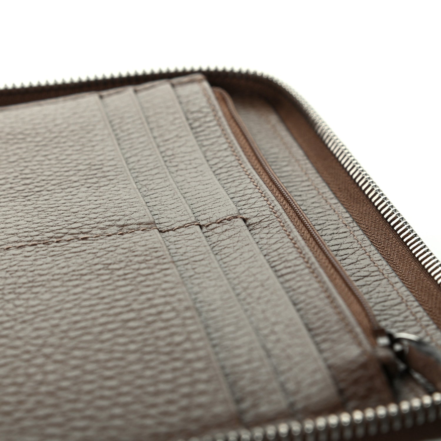 Gucci Pebbled Calfskin Large Zip Around Organizer Wallet Brown 6 of 6