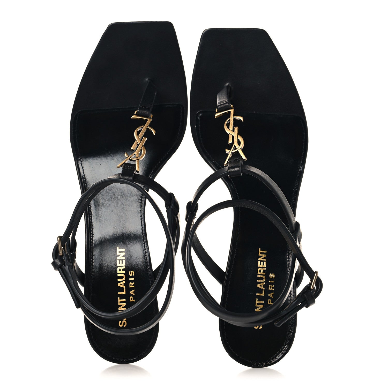 Saint Laurent Calfskin Cassandra 60 Sandals 37.5 Black 2 of 10