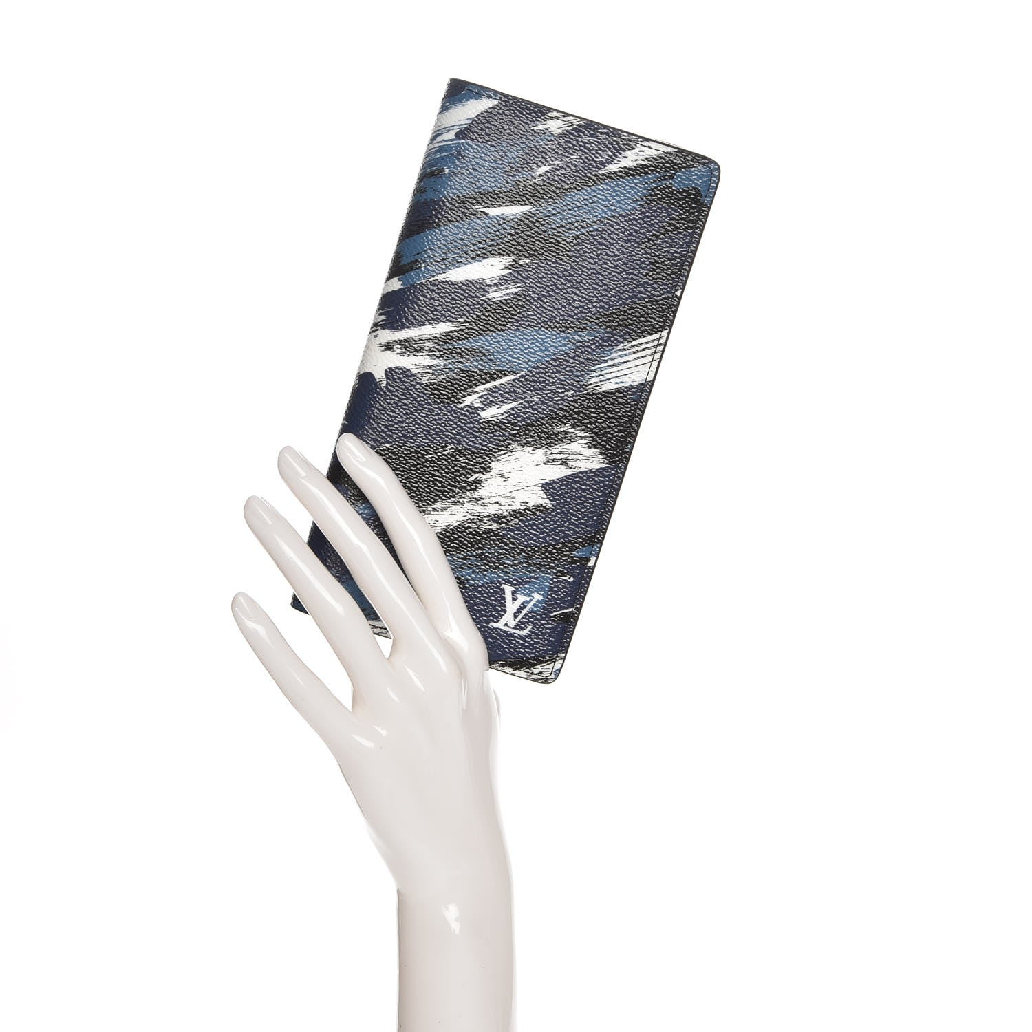 Louis Vuitton Canvas Printed Brushstroke Camouflage Brazza Wallet Blue 2 of 8