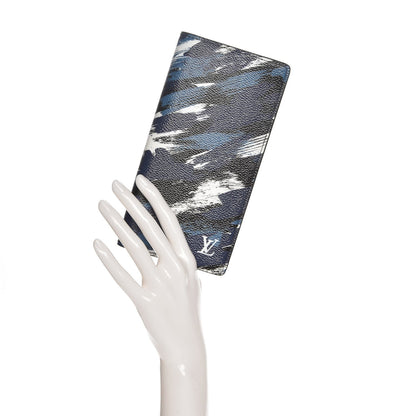 Louis Vuitton Canvas Printed Brushstroke Camouflage Brazza Wallet Blue 2 of 8