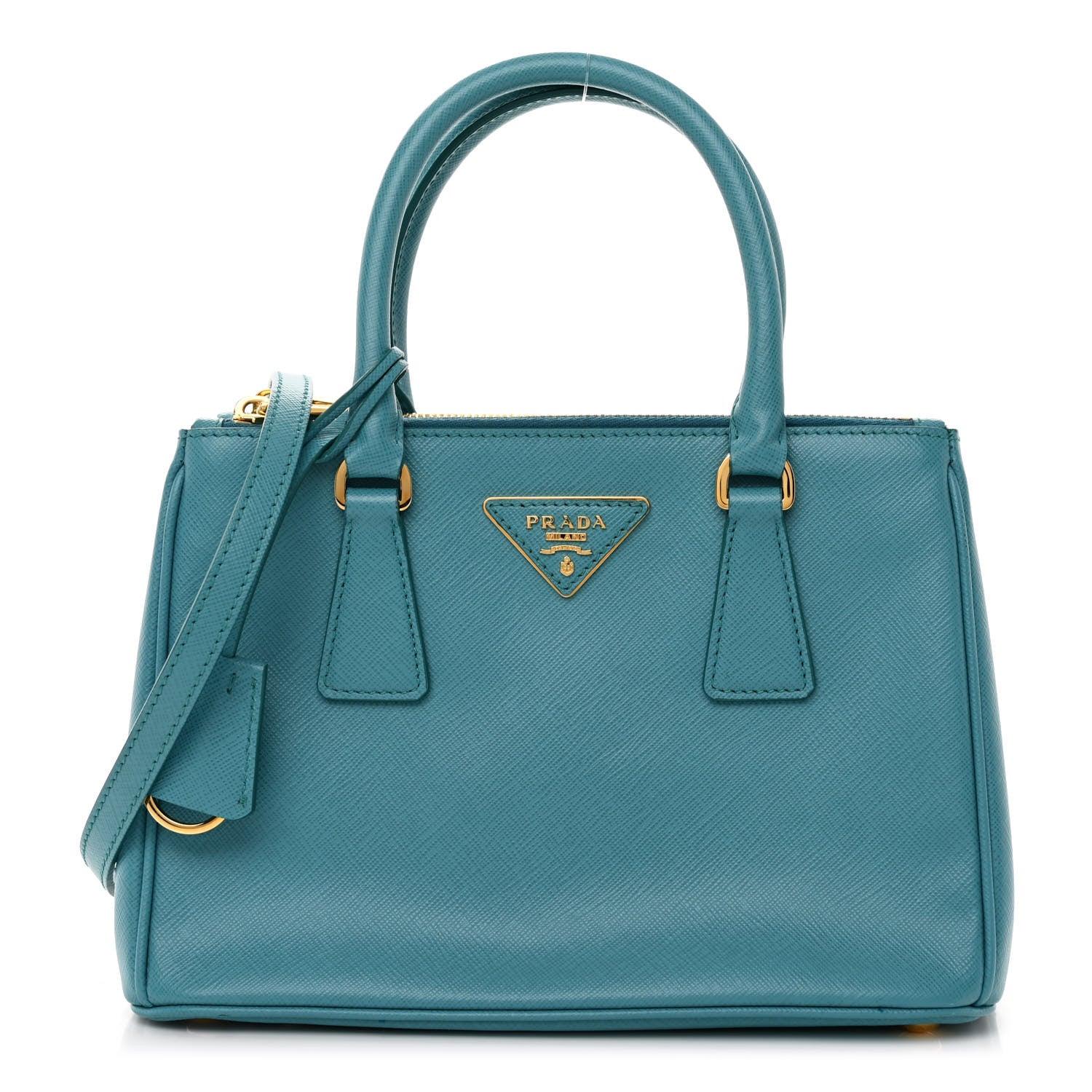 Prada Saffiano Lux Mini Galleria Double Zip Tote Turchese 1 of 10