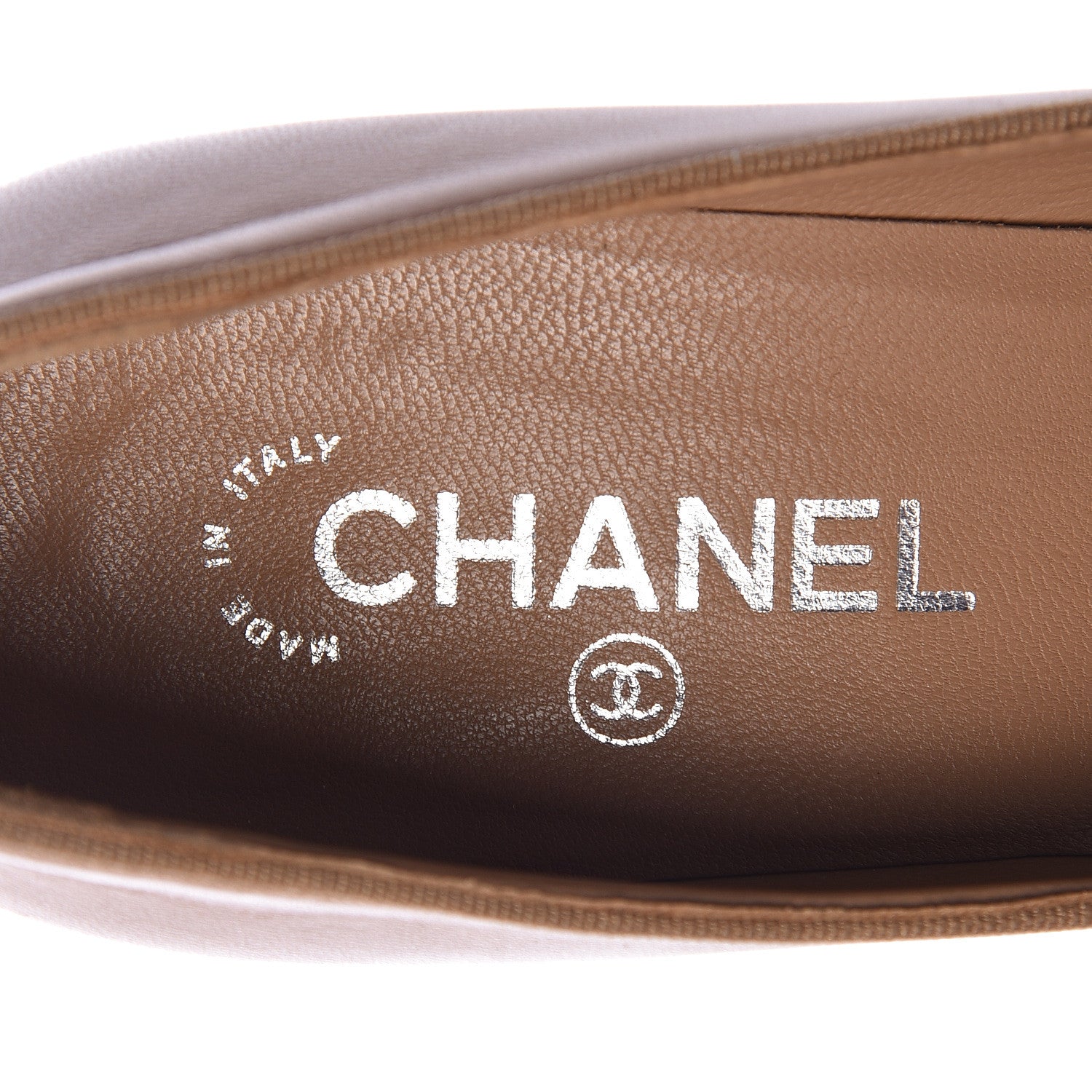 Chanel Lambskin Cap Toe CC Pumps 40 Beige Black 8 of 16